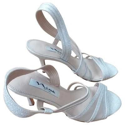 Pre-owned Nina Ricci Silver Glitter Heels