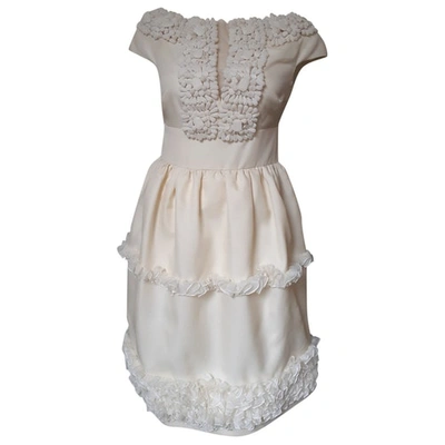 Pre-owned Giambattista Valli Beige Silk Dress