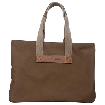 LANCEL Pre-owned Cloth Tote In Brown