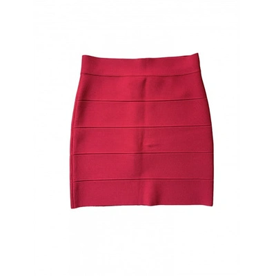 Pre-owned Bcbg Max Azria Red Cotton - Elasthane Skirt