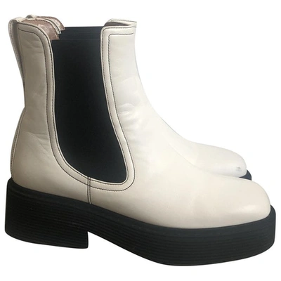 Pre-owned Marni White Leather Ankle Boots