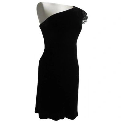 Pre-owned Polo Ralph Lauren Velvet Mid-length Dress In Black