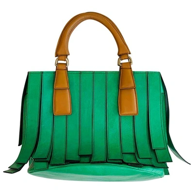 Pre-owned Sara Battaglia Green Leather Handbag