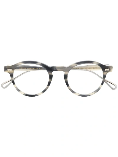 Shop Moscot Miltzen-tt Se Round Glasses In Grey