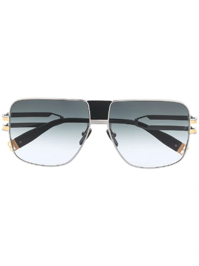 Shop Balmain Eyewear X Akoni 1914 Sunglasses In Silver