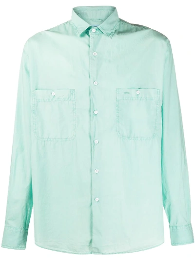 Shop Aspesi Button-pocket Long-sleeve Shirt In Green