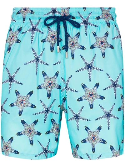 Shop Vilebrequin Mahina Starfish-print Swim Shorts In Blue