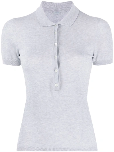 Shop Malo Short Sleeve Polo Top In Grey