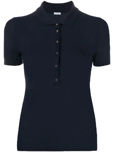 Shop Malo Short Sleeve Polo Top In Blue