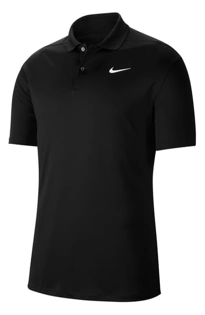 Shop Nike Golf Dri-fit Victory Polo Shirt In Black/ White