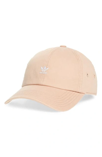 Shop Adidas Originals Mini Trefoil Relaxed Strap Back Hat In Ash Pearl Pink