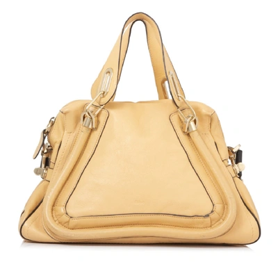 Shop Chloé Paraty Leather Satchel In Yellow