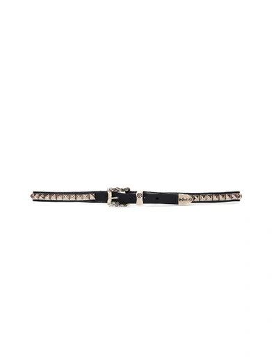 Shop Enfants Riches Deprimes Coutee Belt With Pyramid Studs In Black