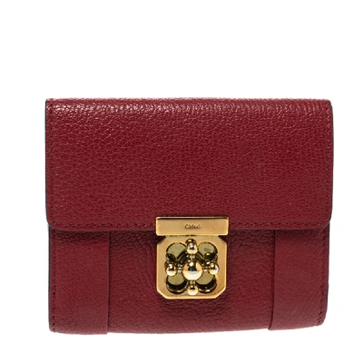 Pre-owned Chloé Red Leather Compact Wallet