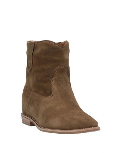 Shop Isabel Marant Ankle Boots In Khaki