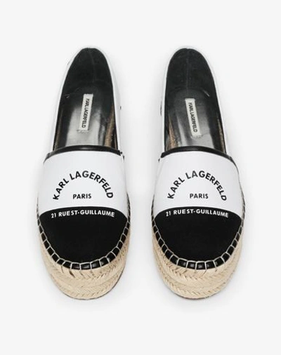Shop Karl Lagerfeld Kamini Platform Maison Karl Slip On Woman Espadrilles White Size 7 Cotton, Polyuretha
