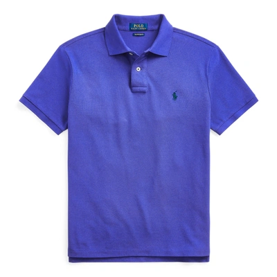 Shop Polo Ralph Lauren The Iconic Mesh Polo Shirt In Indigo Sky/c5980