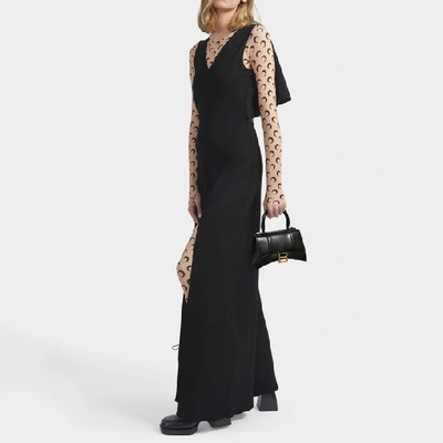 Balenciaga Hourglass Xs Top Handle Bag In Patent Leather In Black