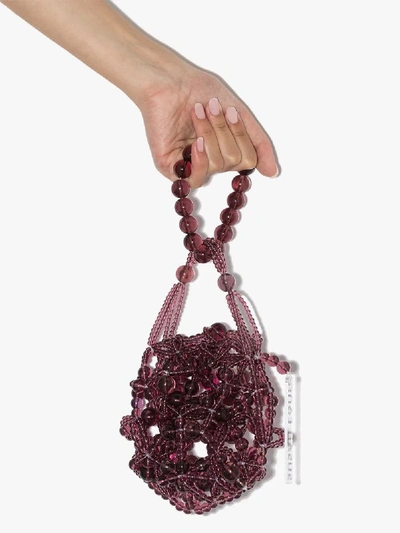 Shop Susan Fang Brown Bubble Beaded Bracelet Bag