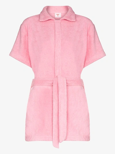 Shop All Things Mochi Frottee-playsuit In Rosa