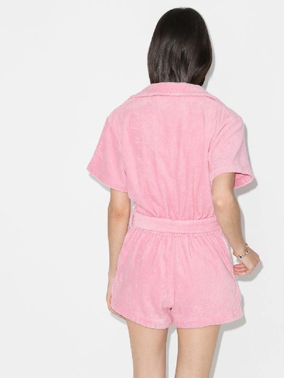 Shop All Things Mochi Frottee-playsuit In Rosa