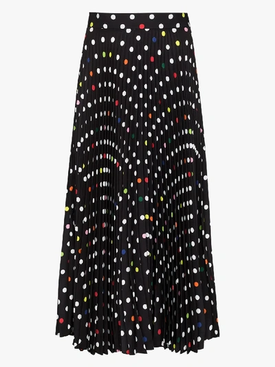 Shop Christopher Kane Womens Black Pleated Polka-dot Skirt