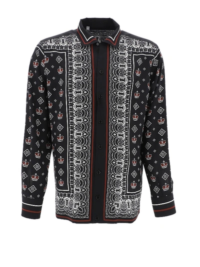 Shop Dolce & Gabbana Bandana Print Silk Shirt In Black