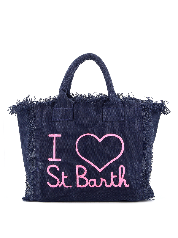 Mc2 Saint Barth Vanity I Love St Barth Beach Bag In Blue | ModeSens