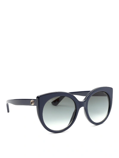 Shop Gucci Gg0325 Acetate Sunglasses In Dark Blue