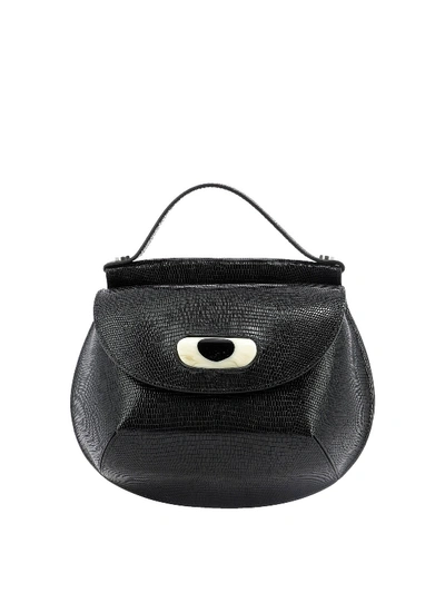 Shop Marni Cyclops Black Reptile Print Shoulder Bag