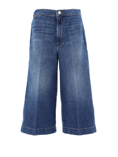 Shop Frame Culotte Jeans In Dark Blue