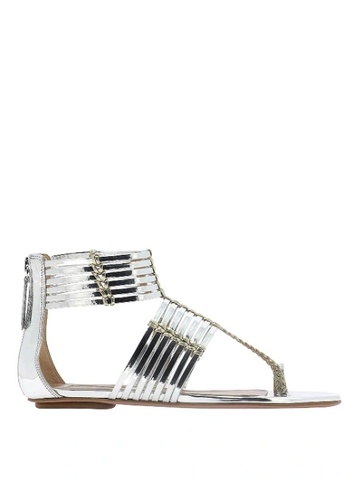 Shop Aquazzura Ravello Sandals In Silver
