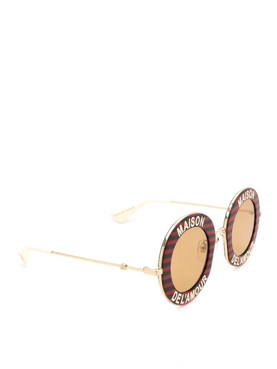 Shop Gucci Maison De Lamour Sunglasses In Red