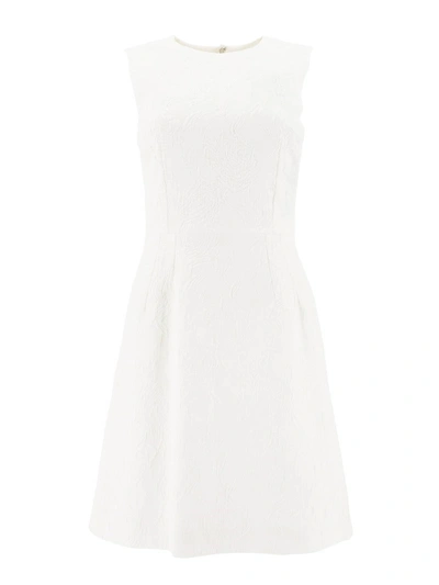 Shop Dolce & Gabbana Floral Trapeze Dress In White