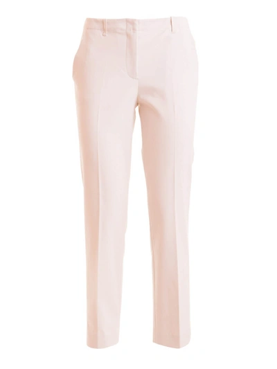 Shop Emporio Armani Viscose And Cotton Blend Trousers In Beige