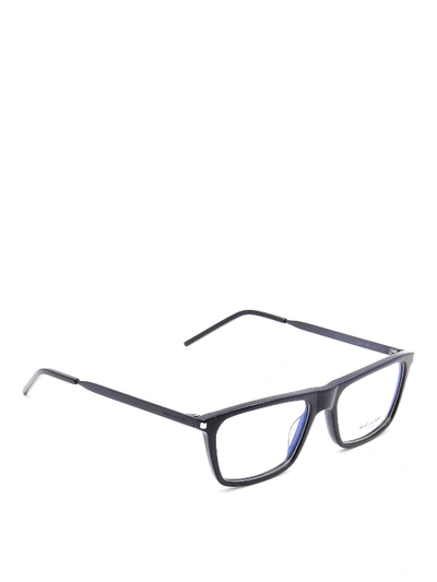 Shop Saint Laurent Acetate Optical Glasses In Black