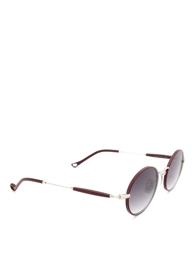 Shop Eyepetizer Un Ultralight Round Sunglasses In Burgundy