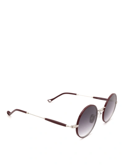 Shop Eyepetizer Quatre Round Sunglasses In Burgundy