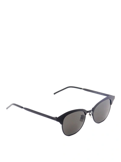 Shop Saint Laurent Metal Sunglasses In Black