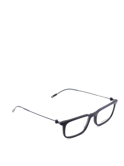 Shop Montblanc Rectangular Shaped Eyeglasses In Black