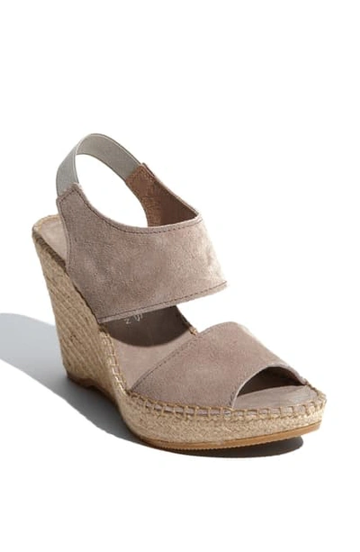 Shop Andre Assous 'reese Hi' Sandal In Taupe Suede