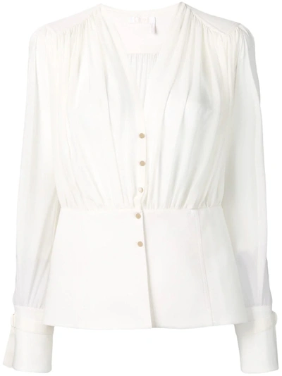 Shop Chloé Peplum Hem Blouse White