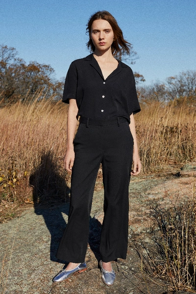 Shop Mansur Gavriel Tailoring Wool Straight Pant In Black