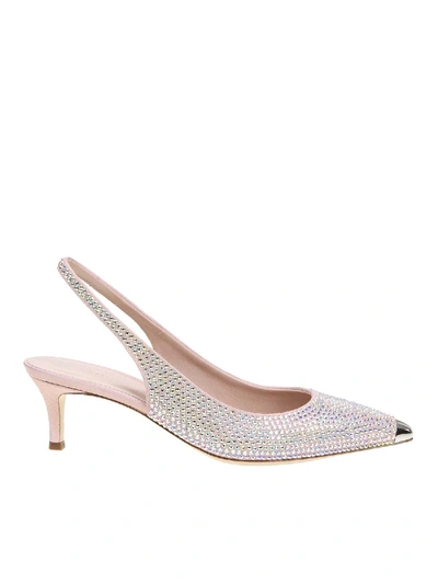 Shop Giuseppe Zanotti Embellished Suede Pumps In Pink