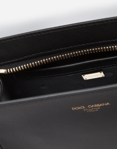 Shop Dolce & Gabbana Small Monreale Clutch In Calfskin With Logo In Black