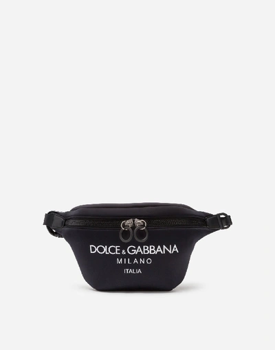 Shop Dolce & Gabbana Palermo Technical Fanny Pack In Neoprene With Printed Logo
