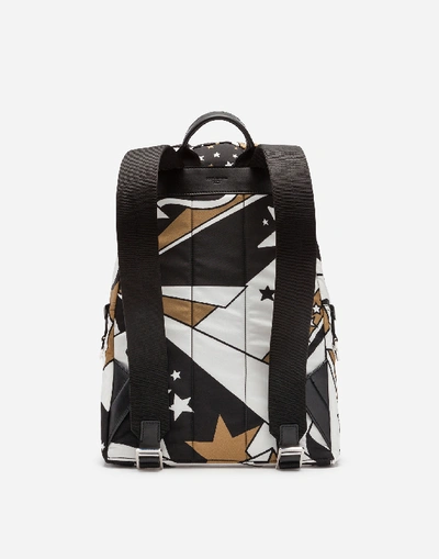Shop Dolce & Gabbana Mixed Star Print Vulcano Backpack In Nylon In Multicolored