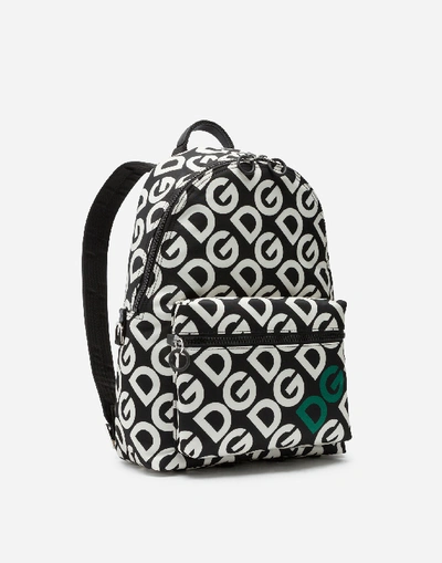 Shop Dolce & Gabbana Nylon Backpack With Dg Logo Print In Multicolored