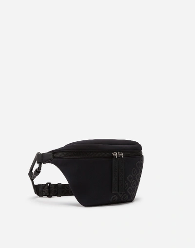 Shop Dolce & Gabbana Millennials Logo Fanny Pack In Neoprene With Rubberized Dg