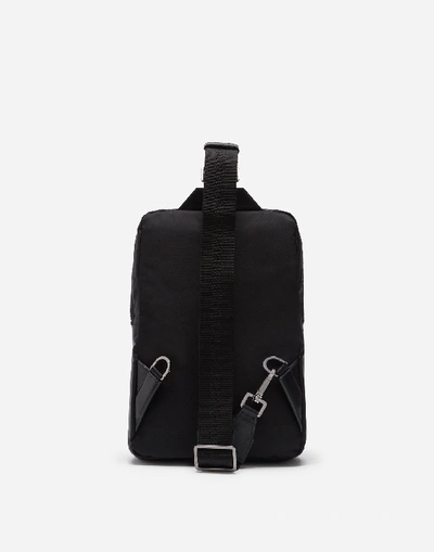 Shop Dolce & Gabbana Sicilia Dna Nylon Backpack With Rubberized Logo